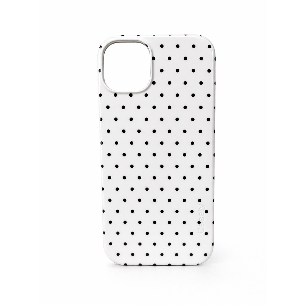 Casely iPhone 14 Plus Case White Black Polka Dot MagSafe Protective Cover New